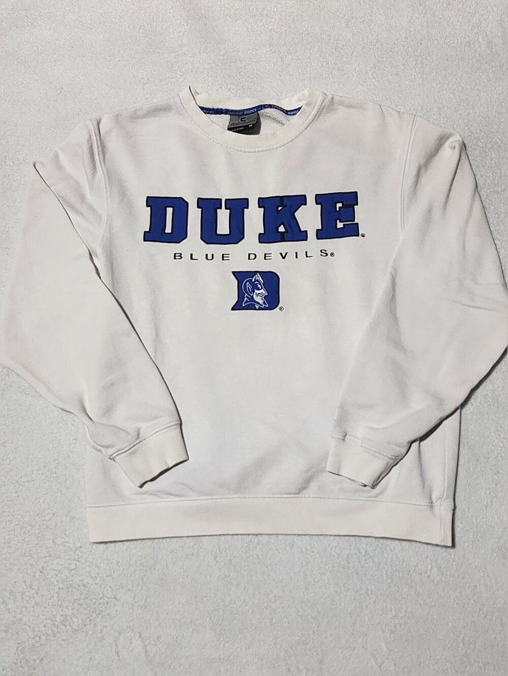 Duke University Blue Devils white crewneck sweatshirt Size- M